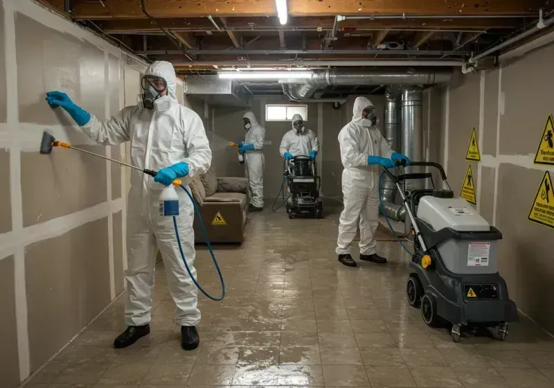 Basement Moisture Removal and Structural Drying process in Middlebush, NJ